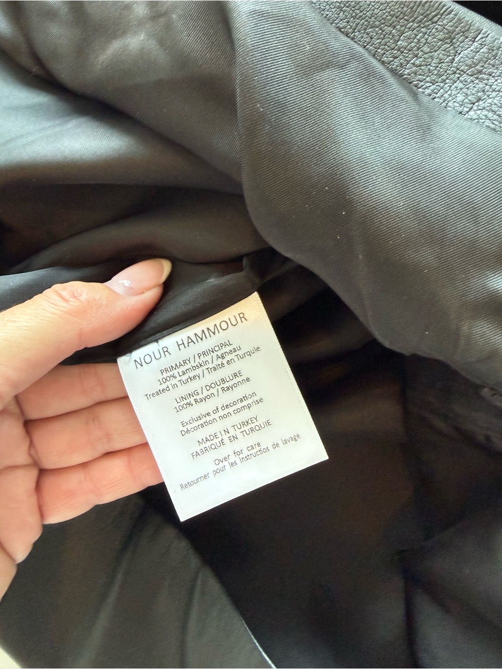 Nour Hammour One-Shoulder Black Leather Ruffle Mini Dress Size Fr 36/US Small - Picture 10 of 11